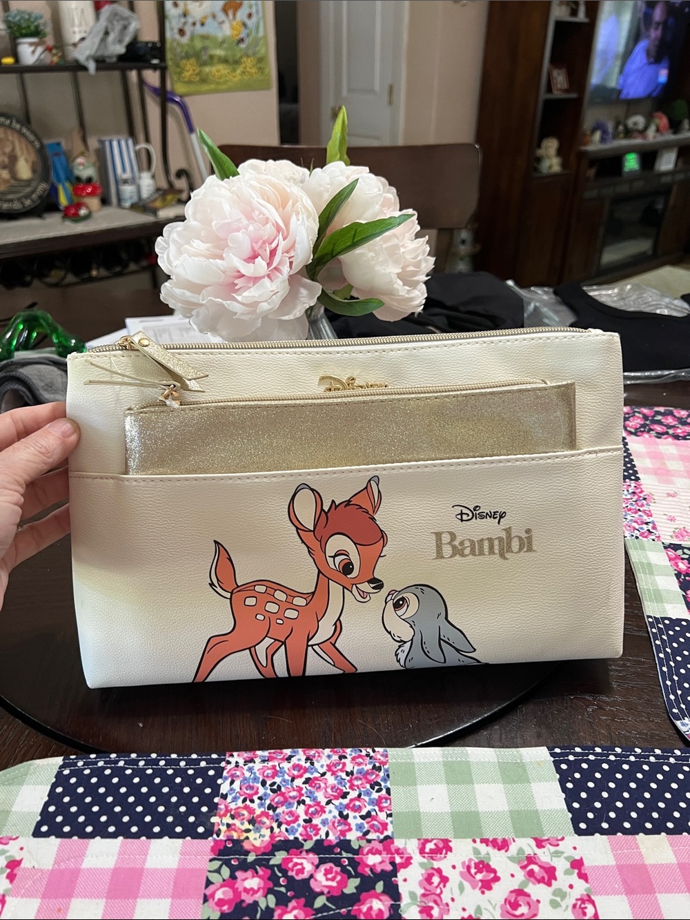 Disney Bambi Cream and Gold Clutch Wristlet